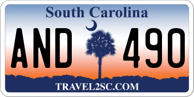 SC license plate AND490