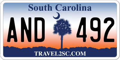 SC license plate AND492