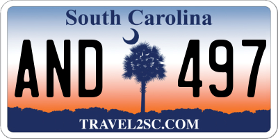 SC license plate AND497