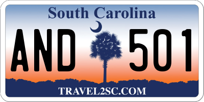 SC license plate AND501