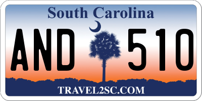SC license plate AND510
