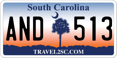 SC license plate AND513