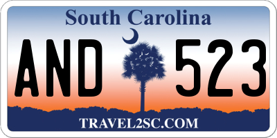 SC license plate AND523