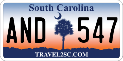 SC license plate AND547