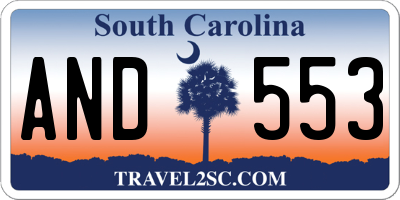 SC license plate AND553