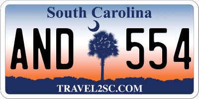 SC license plate AND554