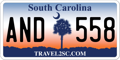 SC license plate AND558
