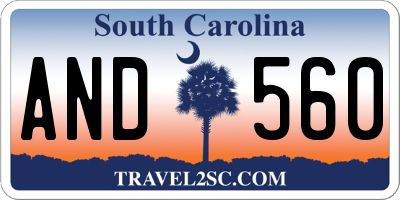 SC license plate AND560