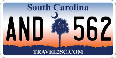 SC license plate AND562