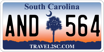 SC license plate AND564