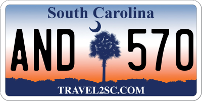 SC license plate AND570