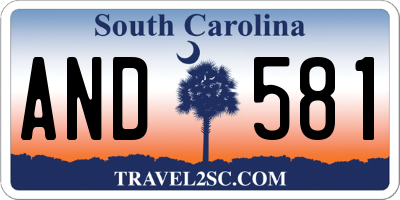 SC license plate AND581