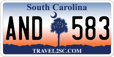SC license plate AND583
