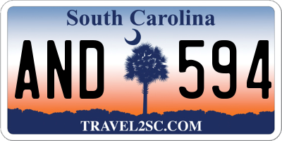 SC license plate AND594