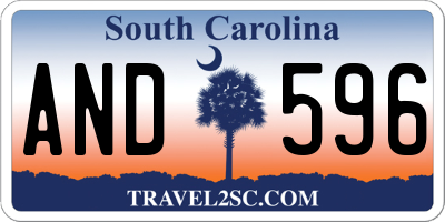 SC license plate AND596