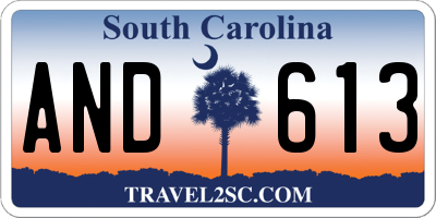 SC license plate AND613