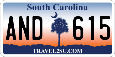 SC license plate AND615