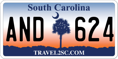 SC license plate AND624