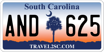 SC license plate AND625