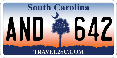 SC license plate AND642