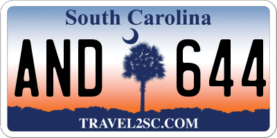 SC license plate AND644
