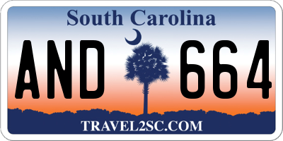 SC license plate AND664