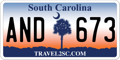 SC license plate AND673
