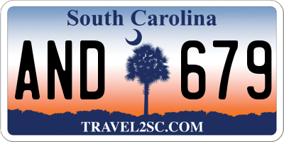 SC license plate AND679