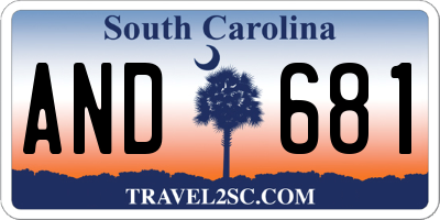 SC license plate AND681