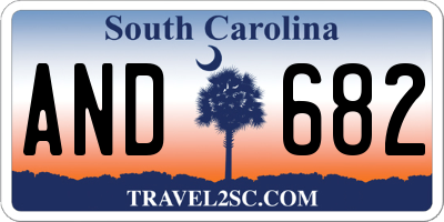 SC license plate AND682