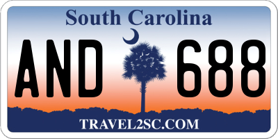 SC license plate AND688