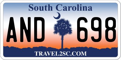SC license plate AND698