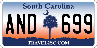 SC license plate AND699
