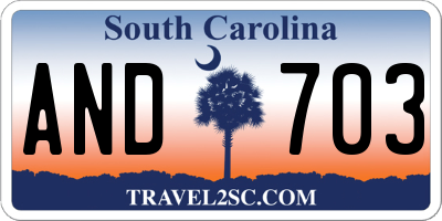 SC license plate AND703