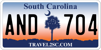 SC license plate AND704