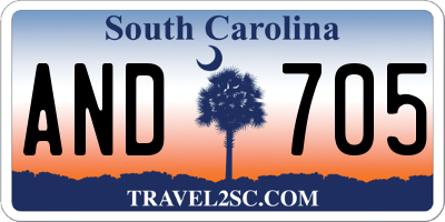 SC license plate AND705