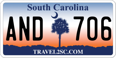 SC license plate AND706