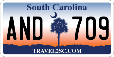 SC license plate AND709