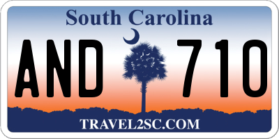 SC license plate AND710