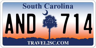 SC license plate AND714