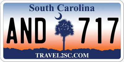 SC license plate AND717