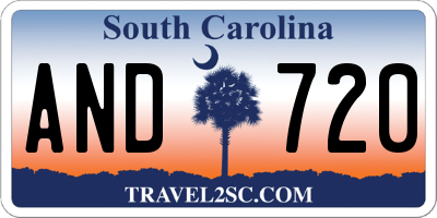 SC license plate AND720