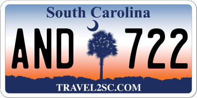 SC license plate AND722
