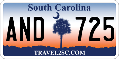 SC license plate AND725