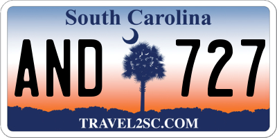 SC license plate AND727