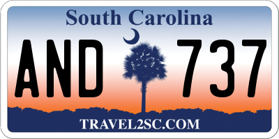 SC license plate AND737