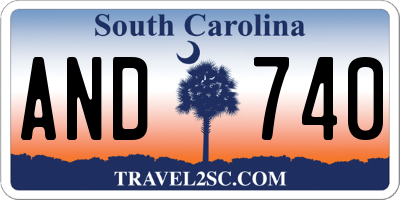 SC license plate AND740