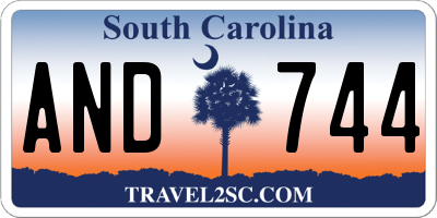 SC license plate AND744