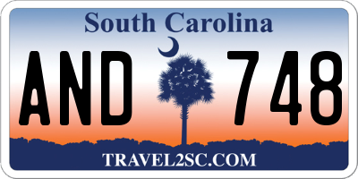 SC license plate AND748