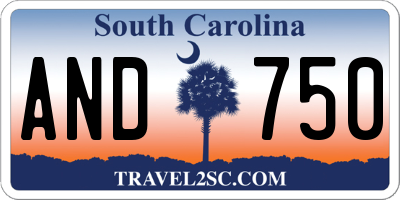 SC license plate AND750